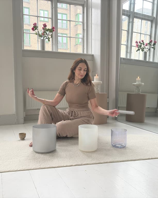 Gabi with crystal bowls